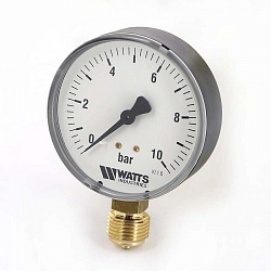 Манометр WATTS MDR 1/2" 6 бар нижн. подкл. 80 мм