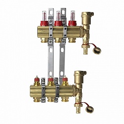 Коллекторная группа DANFOSS FHF-3F set с клапанными вставками и расходомерами