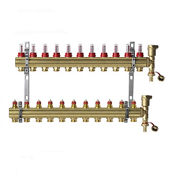 Коллекторная группа DANFOSS FHF-11F set с клапанными вставками и расходомерами