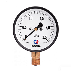 Манометр РОСМА ТМ-510P.00 (0 - 1,0 MРа) Ø100 мм (эконом-серия М2)