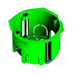 Коробка установочная 68х45 мм пластиковые лапки ГИПРОК HEGEL зеленая