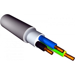 Кабель РЭК NYM-J 3 х 1,50 (в бухте 100 м,  диаметр ТПЖ=1,36 мм) ГОСТ+